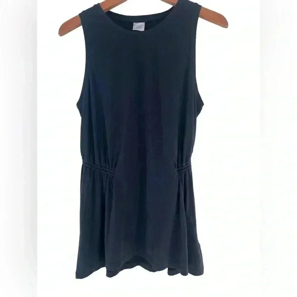 Athleta air out cinch Black tank top Women’s Size Large